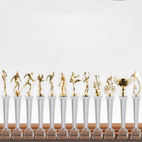 Trofeo de Campeón de Eventos Deportivos de Aleación Metálica Fundida a Presión Personalizada, Trofeo Deportivo con Impresión UV, Chapado en Oro Mate, Logotipo Personalizado