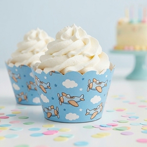 Moules à muffins en papier thème <span class=keywords><strong>avion</strong></span> Xieli, résistants à la graisse, de qualité alimentaire, pour fête d'anniversaire de garçons - Product Image 2