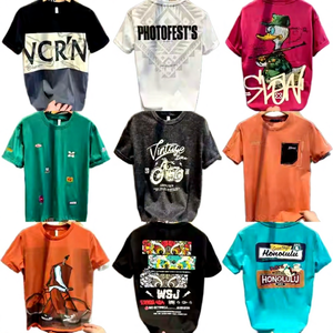 T-shirt da <span class=keywords><strong>uomo</strong></span> estiva nuova t-shirt girocollo a maniche corte ampia a <span class=keywords><strong>mezza</strong></span> <span class=keywords><strong>manica</strong></span> con stampa stampa in tessuto a sbuffo - Product Image 1