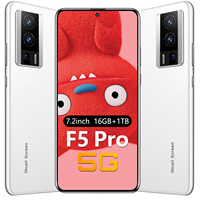 Smartphone Global Version F5 Pro 7.2 Inci Ponsel 4G Layar HD Android 13 Murah SD8 Gen 2 16GB+1TB Ponsel Seluler LTE Bands