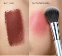 Kuas Rias Bubuk Perak Rambut Sintetis Lembut untuk Perona Pipi, Foundation, Kontur, Highlighter, Alat Kecantikan Profesional Berkualitas Tinggi