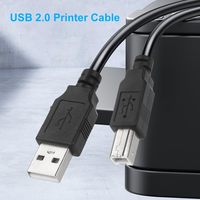 Câble d'imprimante USB2.0, USB-A mâle vers USB-B 2.0 mâle, cordon en amont compatible avec les lecteurs de disques durs externes, les scanners, les imprimantes