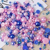Perles en résine de tailles variées 3-10 mm, imitation perle semi-ronde en plastique, diamant, 50 g pour décorations d'ongles, accessoires de bijoux DIY