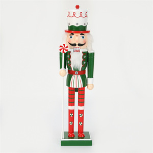 Décorations de Noël en bois en gros, série de bonbons rouges <span class=keywords><strong>et</strong></span> verts, <span class=keywords><strong>casse</strong></span>-noisettes de 38 cm, cadeaux, décorations de Noël, <span class=keywords><strong>casse</strong></span>-noisettes en bois - Product Image 5