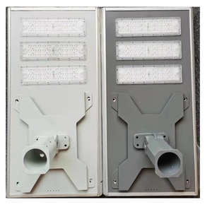 Lampadaire solaire LED 3 têtes 150W avec détecteur de mouvement, éclairage de sécurité extérieur pour jardin, luminosité nocturne constante - Puissance 200W - Product Image 3