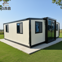 Casa Contenedor Plegable y Expandible de 20 pies con Doble Ala, Certificación CE, Ecológica, Impermeable, Portátil, para Taller o Villa
