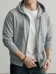 Sweat-shirt à capuche en molleton épais 300g pour homme, cardigan zippé couleur unie, nouvelle collection printemps 2026, <span class=keywords><strong>manteau</strong></span> décontracté, logo personnalisé - Product Image 1