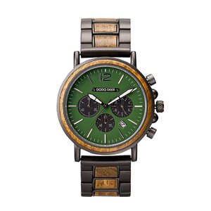 <span class=keywords><strong>Montre</strong></span> de luxe pour homme, chronographe à quartz gravé sur mesure, <span class=keywords><strong>sport</strong></span> moderne, bois de santal vert, résistante à l'eau, écologique - Product Image 2