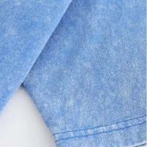 Wholesale 100% Cotton 230GSM Heavy Breathable Customized Blank T-Shirt Oversized Streetwear <b>Washed</b> Vintage Blue - Product Image 3