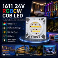 Innovaterise 1611 30W 24V CV RGBCW COB LED Chip Driverless 5 Color LED Array with CRI 90 2800K-6500K CCT for Commercial Lighting