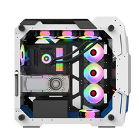 Warrior M-ATX tour étui d'ordinateur noir blanc fenêtre en verre trempé PC ordinateur de jeu boîtier de bureau