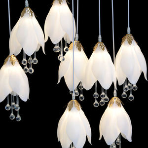 LT250022 Guirlande lumineuse à 10 têtes <span class=keywords><strong>magnolia</strong></span> pour plafond suspendu en acrylique en forme de fleur Guirlande lumineuse à LED pour événement, mariage, fête, décoration - Product Image 6