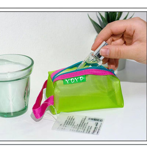 Оптовая продажа, прозрачная нейлоновая сетчатая косметичка из органзы с логотипом, водостойкая застежка-молния, маленькая косметичка для косметики - Product Image 4