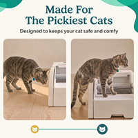 Bac à litière pour chat intelligent à nettoyage automatique, contrôlé par application, en plastique, à prix abordable, design rectangulaire personnalisé, accessoires faciles à utiliser