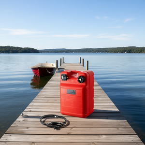Réservoir de carburant portable Vevor de 6,34 gallons, rouge, pour moteurs hors-bord avec tuyau, stockage d'essence marine - Product Image 2