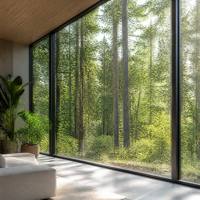 Fenêtre fixe en aluminium à double vitrage, verre trempé Low-E, isolation thermique et phonique pour projets de villas et d'hôtels