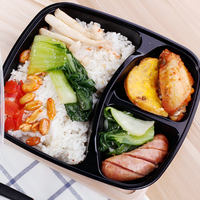 Contenants alimentaires en plastique pour micro-ondes en gros, boîtes bento jetables à 1, 2, 3 ou 4 compartiments pour la préparation des repas et les plats à emporter