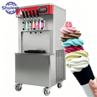 Hete verkoop 5 Mix smaken zachte ijsmachine, 5 smaken commerciële zachte ijsmachine met hoge productie en luchtpomp