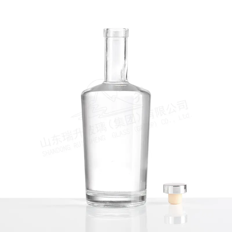 Ruisheng 500ml bouteilles en verre transparent nordique avec bouchon bouteilles en verre à vin vides à base lourde avec liège