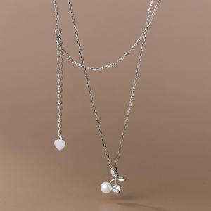 Collier en argent pur S925 avec pendentif symbole diamant, mode coréenne, luxe léger, accessoire INS, catégorie de produits : colliers en cristal - Product Image 4