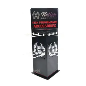 Display Stand Movable Spinner Keyring Display Rack Cardboard Keyring Display Rack with Plastic Hooks