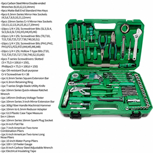 Fourniture d'usine : Ensemble d'outils de réparation mécanique de 96 pièces, boîte en plastique portable, comprenant clés mixtes, marteau, pinces et douilles à embouts - Product Image 2