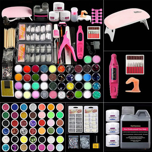 Hot-Bán 40-Màu Sắc Móng Tay Nghệ Thuật Thiết Lập Cho Người Mới Bắt Đầu Đầy Đủ Thiết Lập LED Mặc Móng Tay Bao Gồm Mài Bút Lỏng Bột Tinh Thể Chất Lỏng - Product Image 1