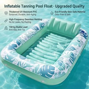 Piscine gonflable personnalisée avec logo, chaise longue flottante avec sac isotherme intégré, équipement d'été fonctionnel pour le plaisir en plein air - Product Image 2