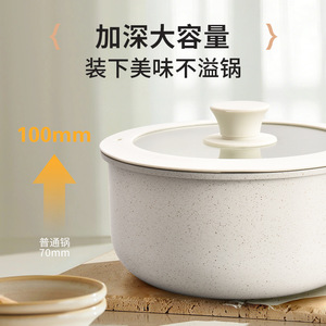 Detachable <b>Handle</b> Frying <b>Pan</b> Nonstick Aluminum Double Layer Bottom Spring 2024 Kitchenware Set - Product Image 3