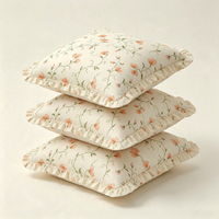 Housse de coussin imprimée en coton 100% premium avec fermeture éclair, motif floral vintage, 45*45cm, pour canapé, chambre, maison