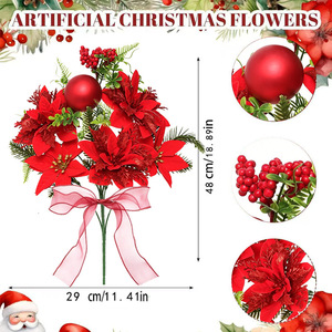 Bouquets de fleurs de Noël artificielles 100-200 cm, décorations pour mariage et maison - Product Image 3