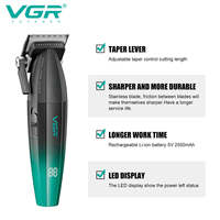 Tondeuse à cheveux professionnelle VGR V-003, tondeuse de barbier réglable, machine à couper les cheveux 9000 tr/min, tondeuse à cheveux avec écran LED pour hommes