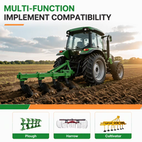 Tracteur agricole 4x4 120 ch avec cabine climatisée, moteur diesel, démarrage électrique