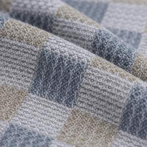 Toalla de baño de algodón con diseño a cuadros gris, suave, absorbente, ligera, de secado rápido, para hombres y mujeres, uso doméstico, 156 x 76 cm - Product Image 3