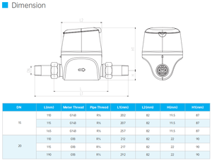 VIEWSHINEデジタル超音波水道メーターMID認定LoRaWAN超音波DN15 DN20スマート水道メーター家庭用 - Product Image 6