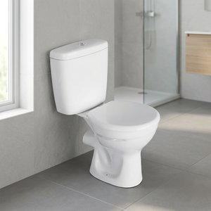 โถสุขภัณฑ์เซรามิคทรงกลมแบบสองชิ้น Aqua Pan พร้อมระบบชำระล้างคู่ ได้รับการรับรองมาตรฐาน CE และถังเก็บน้ำแบบฝัง - Product Image 5