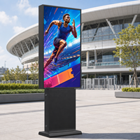 Ultra İnce Çerçeveli Dış Mekan LCD Tabela Ekranı Hava Koşullarına Dayanıklı Yansıma Önleyici Cam Yüksek Parlaklık Ticari Reklam Oynatıcı Ekran