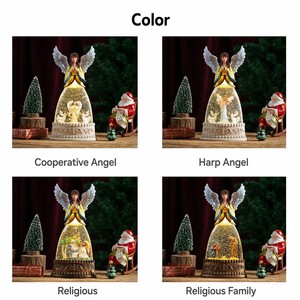 Boîte à <span class=keywords><strong>musique</strong></span> en verre cristal Angel avec lumière LED, eau scintillante rotative, design église, cadeau de Noël, personnalisable OEM - Product Image 2
