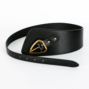 <span class=keywords><strong>Ceinture</strong></span> <span class=keywords><strong>large</strong></span> <span class=keywords><strong>pour</strong></span> <span class=keywords><strong>femme</strong></span> avec boucle triangulaire en cuir PU, boucle en alliage décorative <span class=keywords><strong>pour</strong></span> blazers, robes, manteaux - Product Image 4