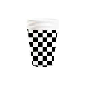 DAMAI Kid Theme Racing Car <b>Black</b> and White Disposable Dessert and <b>Dinner</b> Paper Plate Cup Party Tableware <b>Set</b> - Product Image 5