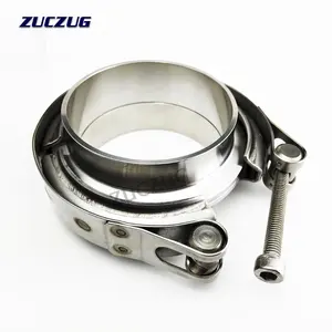2.5inch 3.0inch Ss304 Quick Open V Band Clamp Male Female Flange Flat Flange Kit Exhaust Pipe Clamp