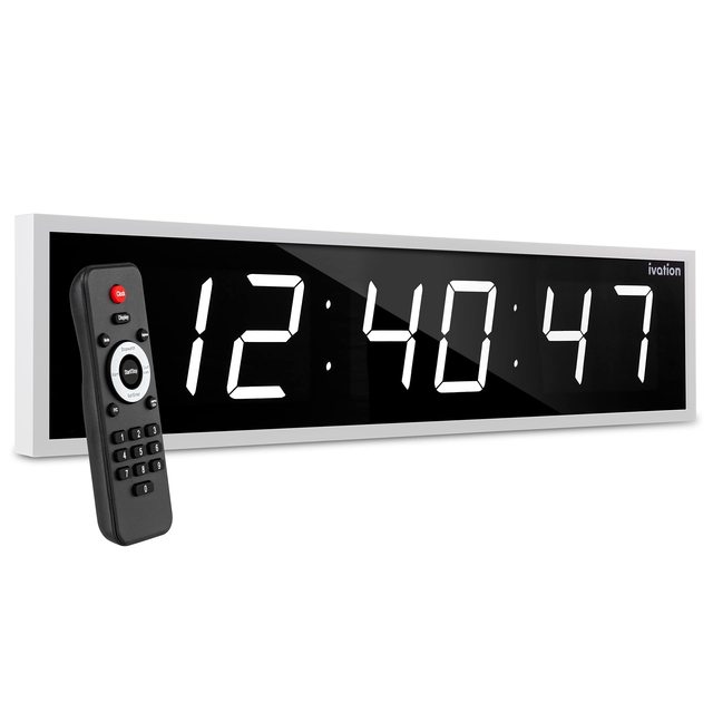 Custom Size Industrial Plastic Metal LED Quartz Square Wall Digital Clock Remote Controller Battery/USB Powered CE Certified