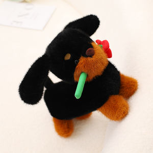 33cm sevimli Dachshund peluş oyuncaklar kırmızı gül dolması hayvan tutan-oynak kolaylığı-zamansız yoldaşlar - Product Image 6
