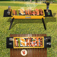 Barbecue pliable portable à charbon de bois pour le camping, petit barbecue pliable pour l'extérieur, barbecue pour les fêtes dans la cour
