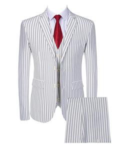 <span class=keywords><strong>Costume</strong></span> 3 pièces à fines rayures pour hommes, tenue décontractée coupe ajustée, costumes, blazer + <span class=keywords><strong>gilet</strong></span> + pantalon - Product Image 1