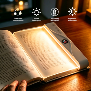 Nueva Lámpara de Lectura LED Plana Flexible para el Cuidado de los Ojos, Lámpara de Libro Recargable de 1200 mAh, Luz Nocturna para Mesita de Noche - Product Image 1