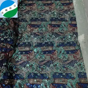 fabrics for clothing ready goods good selling big quantity cheap 100% polyester mesh sequins stock lot fabric from shaoxing