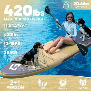 Fabricant chinois vendant des planches de <span class=keywords><strong>paddle</strong></span> gonflables de 11'*33''*6'' pour <span class=keywords><strong>2</strong></span> <span class=keywords><strong>personnes</strong></span>, pour le surf et les jeux aquatiques - Product Image 4