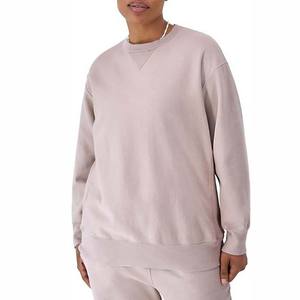 Sudadera de gran tamaño con logotipo frontal de invierno de cuello redondo de peso pesado para mujer, ropa de calle al por mayor - Product Image 1