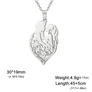 Collana con ciondolo In oro placcato autunno In amore In acciaio inossidabile collana con ciondolo gioielli regalo per donna uomo - Product Image 6